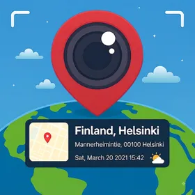 GPS Photo Map Stamp Camera icon