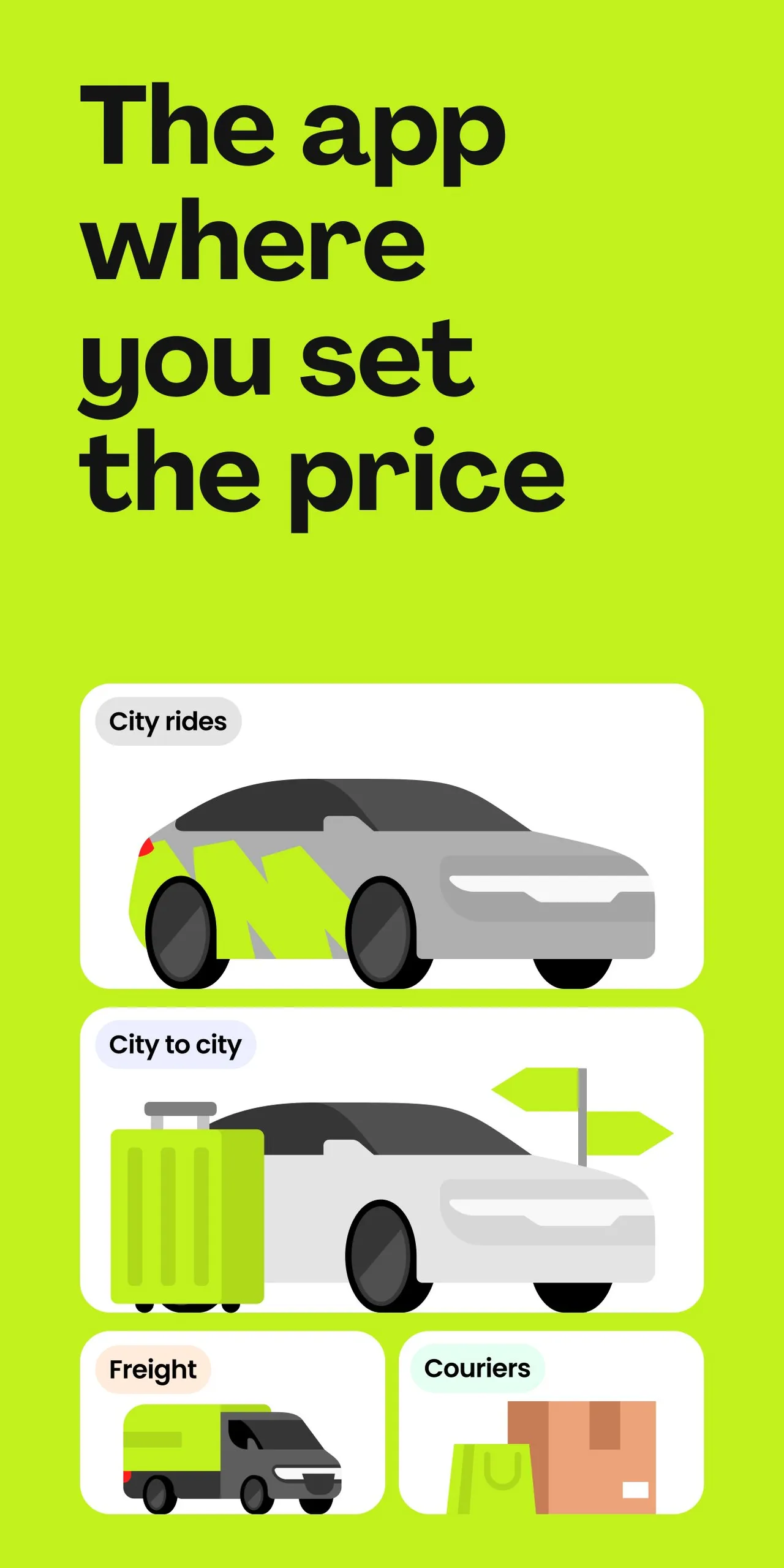 inDrive. Rides with fair fares screenshot 1