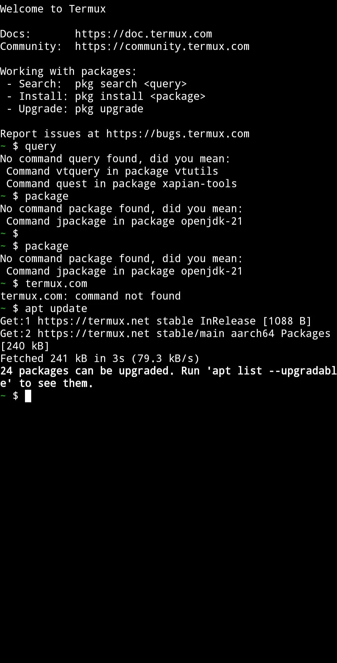 Termux screenshot 1